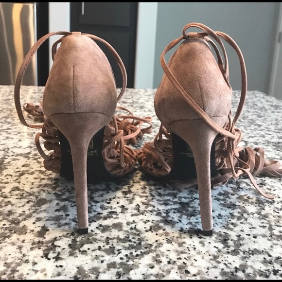 Jeffrey Campbell Laceup Heels, Taupe - Picture 3 of 7